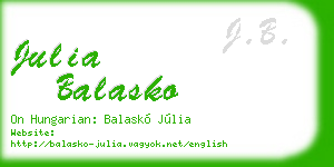 julia balasko business card